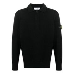 STONE ISLAND Patch Sweater 'Black' 7815529D3-V0029 Patch Sweater, Limited Edition Sneakers, Apparel Shop, Sports Sneakers, Stone Island, Sweater Black, Black Sweaters, Limited Edition, Stone