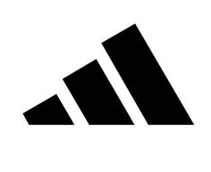 the adidas logo is shown in black on a white background, it appears to be an upside down triangle