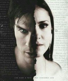 a movie poster with a woman and man looking at each other's faces in torn paper