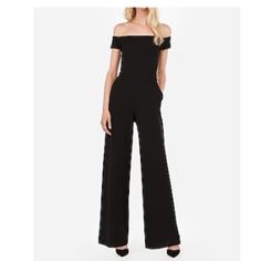 Nwt Off Shoulder Wide Leg (12”) Jumpsuit. Defined Waist Band Accentuate Waistline. Two Side Pockets. Invisible Back Zipper Closure. 55” Shoulder To Hem. 95% Polyester/ 5% Spandex. Lining 100% Polyester. 5 Starts Review- “Best Jumpsuit” True To Size. Casual Fitted Strapless Jumpsuit For Evening, Casual Fitted Evening Jumpsuit, Casual Evening Strapless Jumpsuit, Elegant Black One-shoulder Strapless Jumpsuit, Elegant Black Strapless Jumpsuit With V-neck, Black Stretch Off-shoulder Jumpsuits And Rompers, Black Non-stretch Jumpsuits And Rompers With Pockets, Chic Black Non-stretch Jumpsuit/romper, Black Jumpsuit