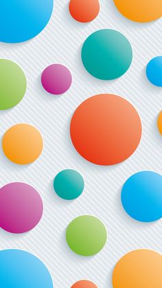 colorful circles and dots on a white background