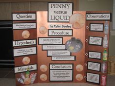 a poster board with information about the various types of liquids and their uses on it