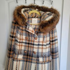 Cream Color Coat Perfect For The Upcoming Fall Season! Brand New With Tags. No Size Is Listed, But Should Fit Size 2 Kate Spade Long Sleeve Outerwear For Fall, Chic Winter Outerwear By Kate Spade, Chic Kate Spade Winter Outerwear, Brown Double-lined Hood Parka For Fall, Spring Double-breasted Plaid Outerwear, Kate Spade Brown Shoulder Bag With Gold-tone Hardware, Elegant Double-breasted Plaid Outerwear, Pink Peacoat, Kate Spade Party