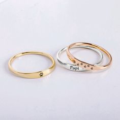 Custom Pet Paw Print Ring in 14K 18K Solid Gold, Dog Memorial Gift Personalized Dog Minimalist Pet Ring, Dog Cat Lover Gifts Jewelry Dog Mom Ring, Loss of Pet Ring ✅Gold Material: Solid Gold (no gold-filled or no gold plated material) ✅Gold Karat: 14K (%58,5) or 18K (%75) ✅Available gold color: Yellow Gold, Rose Gold, and White Gold 📐DIMENSIONS Width of the ring: 3 mm Band width: 1.30 mm This is a handmade product so dimensions may vary. ✈️ SHIPMENT After your confirmation, I will ship your ord Dog Paw Jewelry, Dog Memorial Jewelry, Paw Print Ring, Paw Jewelry, Paw Ring, Loss Of Pet, Pet Paw Print, Dog Ring, Mom Ring