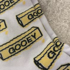 LOCAL PICKUP ONLY﻿ Step into comfort and style with our GOOEY socks! These cozy and cute socks make the perfect gift or stocking stuffer. Order now for a cozy and cute addition to your sock collection! Trendy Yellow Socks For Gift, Super Soft Playful Socks For Gift, Playful Super Soft Socks For Gifts, Sock Collection, Gooey Butter Cake, Butter Cake, Cute Socks, Stocking Stuffer, Stocking Stuffers