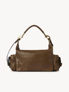 Chloé Camera Bag In Shiny Leather | Chloé US Chloe Pouch, Medium Bag, Bag Dark, Elegant Bags, Best Wallet, Backpack Travel Bag, Bag Collection, Buffalo Leather, Dark Khaki