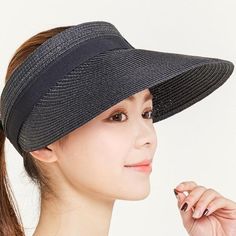 Department Name: Adult Gender: Women Style: Casual Pattern Type: Geometric Material: Straw Item Type: Sun Hats Suitable For The Season: Spring, Summer, Autumn Autumn Hat, Travel Hat, Summer Hats For Women, Fall Hats, Summer Sun Hat, Wide Brimmed Hats, Brim Hat, Outdoor Woman, Summer Hats