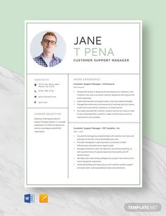 a professional resume template with a green background