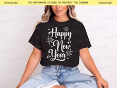 happy new year 2025 Shirts, 2025 New Year's Crew Shirt, New Year's Eve Shirts, Family Matching Shirts, Couple Shirts, Party Shirts 👕 THE SHIRTS that I offer, are: 👕 ✅ 100% combed ring-spun cotton ✅ Soft hand feel ✅ Fashion fit ✅ Narrow crew neck with 1x1 rib ✅ STANDARD 100 by OEKO-TEX® 📐 MEASURING YOUR SHIRT and how to determine what size you need: 📐 1️ Take a 👕 shirt 👕 of yours, spread it well on flat surface and measure: The width - approximately 1 inches below the armhole point across t New Year 2022 Tshirt, New Years Shirts 2022, Happy New Year Shirt 2023, New Years Shirt 2023, New Year Theme Shirts, Group New Years Shirts, New Years Shirts 2023, Matching Shirts Couple, New Years Eve Shirt