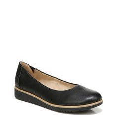 Designed with versatile style that you can take anywhere, these women's SOUL Naturalizer Idea black wide ballet skimmers are a must-have in your wardrobe. Made of sustainable materials, these slip-ons have synthetic upper, almond toe, slip-on construction with rear elastic gores, soft-foam and antimicrobial lining, memory foam footbed with arch support for ultimate comfort and flexible synthetic sole. | Soul Naturalizer Women's Idea Ballet Skimmer Wide Flat in Black Size 9. 5 Black Slip-ons With Ortholite Insole For Spring, Black Flats With Arch Support For Spring, Black Textured Slip-on Ballet Flats, Black Slip-on Ballet Flats With Textured Sole, Casual Black Ballet Flats With Rubber Sole, Black Ballet Flats With Textured Sole For Spring, Comfortable Black Slip-on Ballet Flats, Casual Ballet Flats With Textured Sole For Work, Casual Ballet Flats For Workwear With Textured Sole