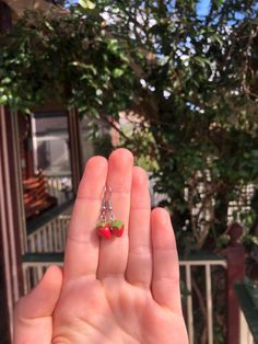 the sweetest little strawberry earrings handmade by me from polymer clay and stainless steel earring hooks, perfect for everything! they are light weight and decently durable though not water proof.   check my shop for details about postage :) Strawberry Earrings Clay, Strawberry Clay Earrings, Dessert Jewelry, Clay Strawberry, Strawberry Earrings, Avocado Seed, Christmas Deals, Earring Hooks, Stainless Steel Earrings