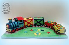 a birthday cake that looks like a train