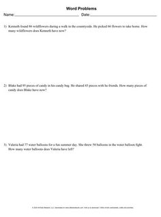 the word problems worksheet is shown in this file, which shows that there are two