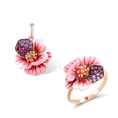 Material: 925 Sterling Silver, Gold Plated, Enamel, Lab Created Sapphire and RubySize: 1 inch by 0.7 inch (2.4 cm by 1.8 cm)Weight: 0.1 oz ( 2.4 g)Design: Handmade Silver, Crystals and Enamel Flower Pendant (Necklace not Included)Color: Pink, Black, Rose GoldPart of Holyoke Ring and Pendant Set Helmond Necklace will go perfectly with this pendant G Design, Flower Pendant Necklace, Enamel Flower, Flower Pendant, Pendant Set, Black Rose, Cocktail Rings, Handmade Silver, Pink Black