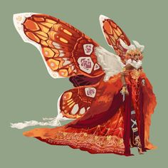 a woman dressed as a butterfly with wings