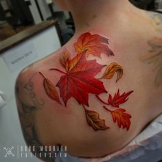 Beautiful Fall Tattoos Fall Tattoos, Fall Leaves Tattoo, Majestic Tree, Autumn Tattoo, Tree Tattoos, Tattoo Color, Wonders Of Nature, Modern Tattoos