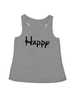 Happy - 7 Dwarfs CostumeHappy - 7 Dwarfs Costume Racerback Tank Top For Women Heather Grey Casual    Letter Tank   Women Clothing, size features are:Bust: ,Length: ,Sleeve Length: 7 Dwarfs Costume, Dwarfs Costume, Cheap Halloween Costumes, 7 Dwarfs, Tank Top For Women, Long Sleeve Tops Casual, Top For Women, Tank Top Cami, Racerback Tank Top