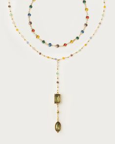 Rainbow Bead Necklace Set | En Route Jewelry En Route Jewelry, Necklace Infinity, Necklace Stack, Romantic Jewellery, Rainbow Beads, Brass Glass, Lariat Necklace, Christmas 2024, Online Jewelry Store