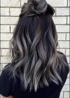 Silver Ombre Hair, Grey Ombre Hair, Brown Ombre Hair, Black Hair With Highlights, Silver Hair Color, Ombré Hair, Ombre Hair Color, Grey Hair Color, Hair Color Balayage