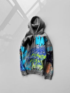 Weißer Oversize Graffiti Hoodie – Streetwear-Highlight! – Ablukaonline