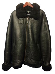 B-3 BOMBER BLACK SHEARLING LEATHER FLIGHT JACKET MEN'S SIZE 4 XL $299.99 #Leather #Bomber #Jacket #BomberJacket #A2jacket #B3jacket #B2jacket #AviatorJacket At Eagle Ages We Love Bomber Jackets. You can find a great choice of Vintage & Second hands Bomber Jackets in our store. eagleages.com/. Sheepskin Coat