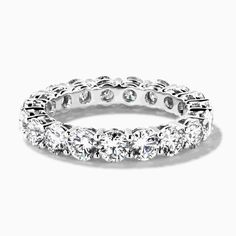 Eternity Lab Grown Diamond Band Shown In 14K White Gold|round cut lab grown diamond eternity band set in recycled white gold metal by MiaDonna Classic Vs Clarity Round Cut Eternity Band, All Gems, Ethical Jewelry, Cable Sweater, 14k White Gold Ring, White Gold Ring, Diamond Band, Easy Gifts, Ring Ring