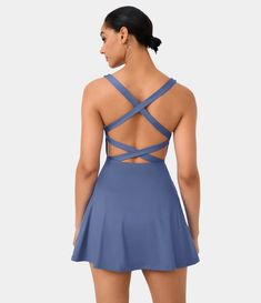 Discover Women’s Crisscross Backless Flare 2-Piece Pocket Dance Active Dress at Halara, Crowd-Approved Affordable Choices Made For What Moves You. Pilates Princess Workout, Gym Princess, Princess Workout, Dance Rehearsal, Womens Tennis Dress, Mini Short Dresses, Cute Golf Outfit, Barre Ballet, Athletic Dresses