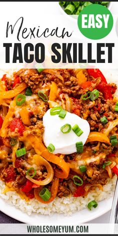 Mexican Taco Skillet Easy Skillet Meals, Melty Cheese