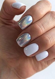 27 superbes idées d’ongles carrés courts à essayer Holographic Nail Designs, Summer Nails Colors Designs, Milky Nails, Squoval Nails, Pink Gel, Colorful Nail Designs, Summer Nails Colors, Kandy, Holographic Nails