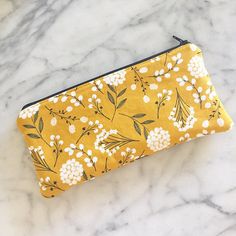 Mustard Yellow Dandelion Floral Zipper Pouch- Zipper bag- Make up Bag- Zipper Pouch- Pencil Case- Fl Everyday Pencil Cosmetic Bag With Zipper, Personal Use Pencil Pouch With Zipper, Yellow Rectangular Pencil Case With Pen Holders, Daily Use Pencil Case With Zipper, Pencil Shaped Pouch With Zipper Closure For Gifts, Pencil Pouch With Zipper Closure As Gift, Pencil-shaped Pouch With Zipper Closure As Gift, Yellow Zipper Pouch For Personal Use, Yellow Pencil Case With Zipper For Daily Use