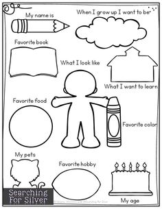 a coloring page with words and pictures for children to color