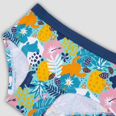 Add a touch of the tropics to her essentials collection with the 4-Pack of Lilo & Stitch Underwear. This girls' underwear pack comes with four pairs of vibrant briefs decorated with fun graphics of Stitch and associated Hawaiian prints, making them perfect for any Disney fan. The classic-rise briefs provide plenty of coverage for confident wear, and the stretchy fabric construction along with elastic on the waistbands ensure she stays comfy throughout the day. Blue Multi-pack Bottoms For Summer, Summer Blue Bottoms Multi-pack, Multicolor Cotton Boxer Briefs For Summer, Lilo And Stitch Pjs, Stitch Pajamas For Kids, Playful Blue Cotton Boxer Briefs, Playful Cotton Bottoms Multi-pack, Playful Multicolor Cotton Boxer Briefs, Cheap Disney Sleepwear