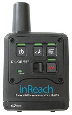 an inreach gps device is shown on a white background with the words delorme