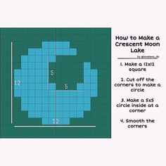 a diagram showing how to make a crescent moon lake in the shape of a square