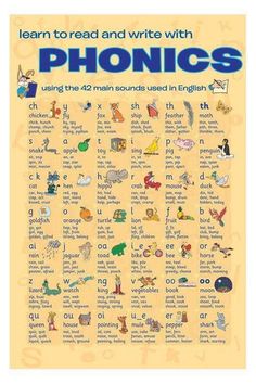 an english poster with the words learn to read and write with phonics on it