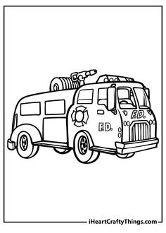 a fire truck coloring page for kids