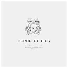 the logo for heron et fils, a french winemaker's business