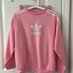 Brand New Condition With Tag Size M For 11-12y Kid Adidas Pullover, Adidas Top, Adidas Three Stripes, Toddler Jacket, Adidas Track Jacket, Red Pullover, Adidas Pink, Yellow Hoodie, Adidas Girl