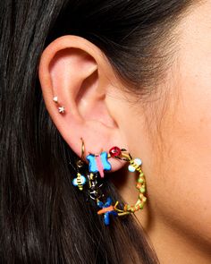 A friendly gathering of bugs is occurring, on your ear! Hand-enameled bronze earrings 1.5" long All jewelry is made by hand to order. Jewelry will ship 2-3 weeks from the order date (if not sooner!) Bronze Earrings, The Order, 3 Weeks, Bugs, Fashion Beauty, Beauty, Bugs And Insects