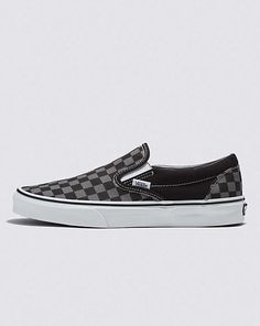 Vans | Classic Checkerboard Slip-On Black/Pewter Shoe Pewter Shoes, Vans Checkered, Checkered Vans, Vans Store, White Shoe, Fun Clothes, Buy List, Vans Slip On, Vans Classic