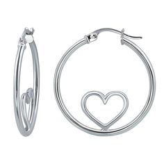 Share the love with these charming Aleure Precioso open heart center hoop earrings. Share the love with these charming Aleure Precioso open heart center hoop earrings.Click on this JEWELRY & WATCHES GUIDE to learn about fit, styles, materials and more! Diameter: 1.5 mm x 25 mm Backings: click-it Metal: sterling silver Plating: 18k gold flash plated, sterling silver Finish: polished Packaging: pouch Nickel free Size: One Size. Gender: female. Age Group: adult. Packaging Pouch, Heart Center, Open Heart, Jewelry Earrings Hoops, Share The Love, Gender Female, Free Size, Age Group, Jewelry Watches