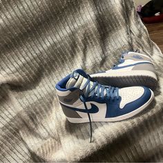 Brand New Pair Of Jordan 1s Jordan 1 Gray And Blue, Jordan 1 Blue And Grey, Jordan 1 Blue, Jordan Blue, Jordan 1s, Blue And Grey, Newest Jordans, Jordans For Men, Jordan Shoes