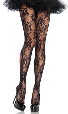 Lace Pantyhose, Floral Tights, Lace Stockings, Lace Tights, Patterned Tights, Grunge Look, Lingerie Costume, Leg Avenue