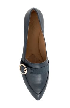 Sleek and buttery-smooth leather lends instant polish to a buckle-strap loafer flat crafted with lightly padded cushioning for comfort. Lightly padded footbed Leather upper and lining/rubber sole Imported Buckle Closure Loafers For Work With Almond Toe, Almond Toe Flats With Buckle Closure For Formal Occasions, Workwear Loafers With Buckle Closure And Almond Toe, Formal Almond Toe Flats With Buckle Closure, Calf Leather Flats With Removable Insole For Work, Workwear Calf Leather Flats With Removable Insole, Work Loafers With Buckle Closure Flat Heel, Formal Flat Loafers With Buckle Closure, Workwear Loafers With Buckle Closure Flat Heel