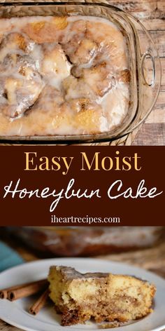 an easy moist honeyflun cake recipe with cinnamon rolls