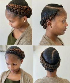 Bahamas Hairstyles, Crown Braids For Black Women, Halo Braid Natural Hair, Corn Roll Hair Styles, Elegant Braids, Two Braid Hairstyles, Natural Braided Hairstyles, Braided Hairstyles For Black Women Cornrows