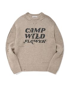 Camp Wildflower Knit Pullover - PHOS333 | 60% - Asian Fashion Online Store Trends Ss24, Online Fashion Stores, Knit Pullover, Women Pullover, Asian Fashion, Knitted Pullover, Outerwear Jackets, Wild Flowers, All Products