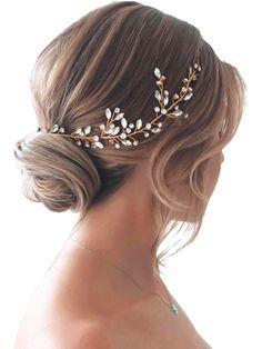 Gold Wedding Hair Piece, Rose Gold Hair Accessories, Long Hair Vine, Silver Hair Vine, Hair Vine Bridal, Gold Hair Vine, Beautiful Bridal Hair, Wedding Hair Vine, Pearl Hair Vine