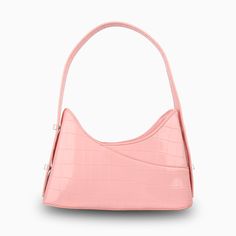 Leather Shoulder Bag - OhmoJewelry Elegant Pink Satchel Baguette Bag, Elegant Pink Rectangular Baguette Bag, Elegant Pink Baguette Bag For Party, Everyday Pink Shoulder Bag With Chain Strap, Pink Rectangular Baguette Bag For Evening, Pink Baguette Shoulder Bag For Formal Occasions, Pink Handheld Baguette Bag For Evening, Chic Pink Baguette Bag For Party, Modern Handheld Pink Shoulder Bag