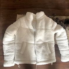 So Super Cute And Never Worn (Ugh!!) In Perfect Condition, Soft White, X Small So Warm, So Cuddly Teddy Bear Coat, Bear Coat, Teddy Jacket, Soft White, White Cream, Cream White, Aeropostale, Teddy Bear, Super Cute